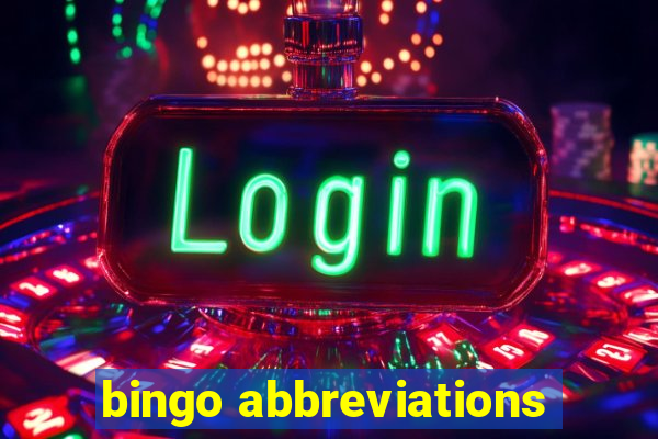 bingo abbreviations