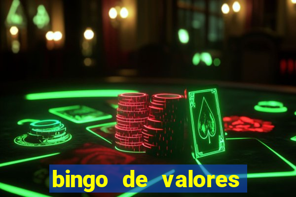 bingo de valores para imprimir