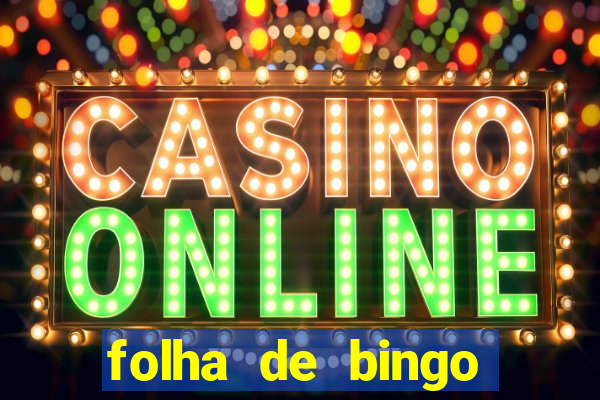 folha de bingo para imprimir