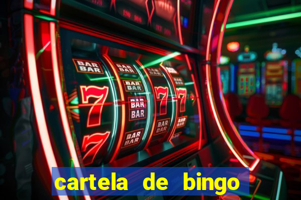 cartela de bingo cha de bebe