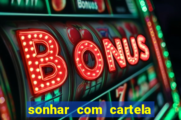 sonhar com cartela de bingo